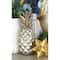 Silver Polystone Traditional Decorative Pineapple, 14" x 6" x 6"